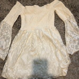 White off the shoulder lace dress
